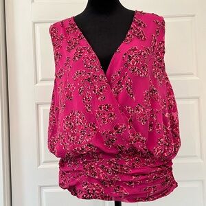 White House Black Market Pink Floral Blouse